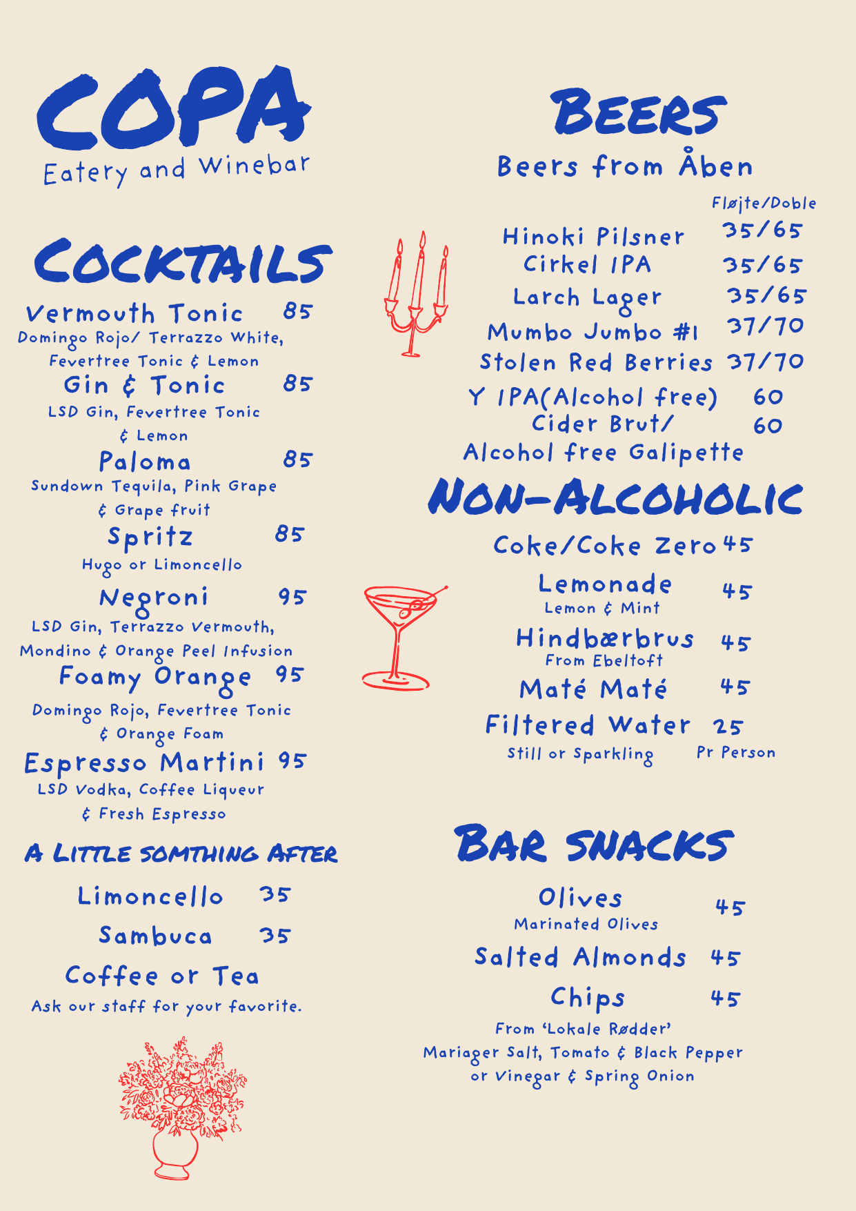 Copa menu PDF, page 1 of 5