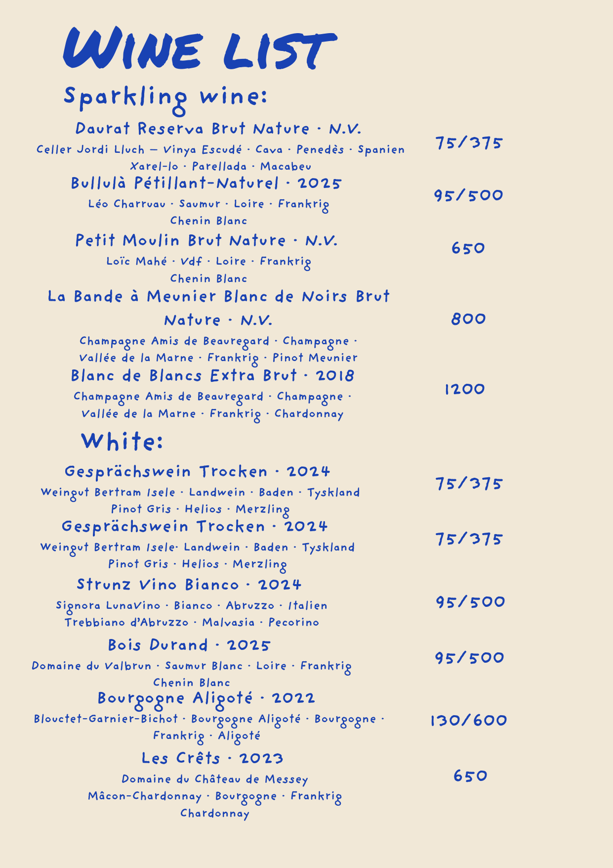 Copa menu PDF, page 2 of 5