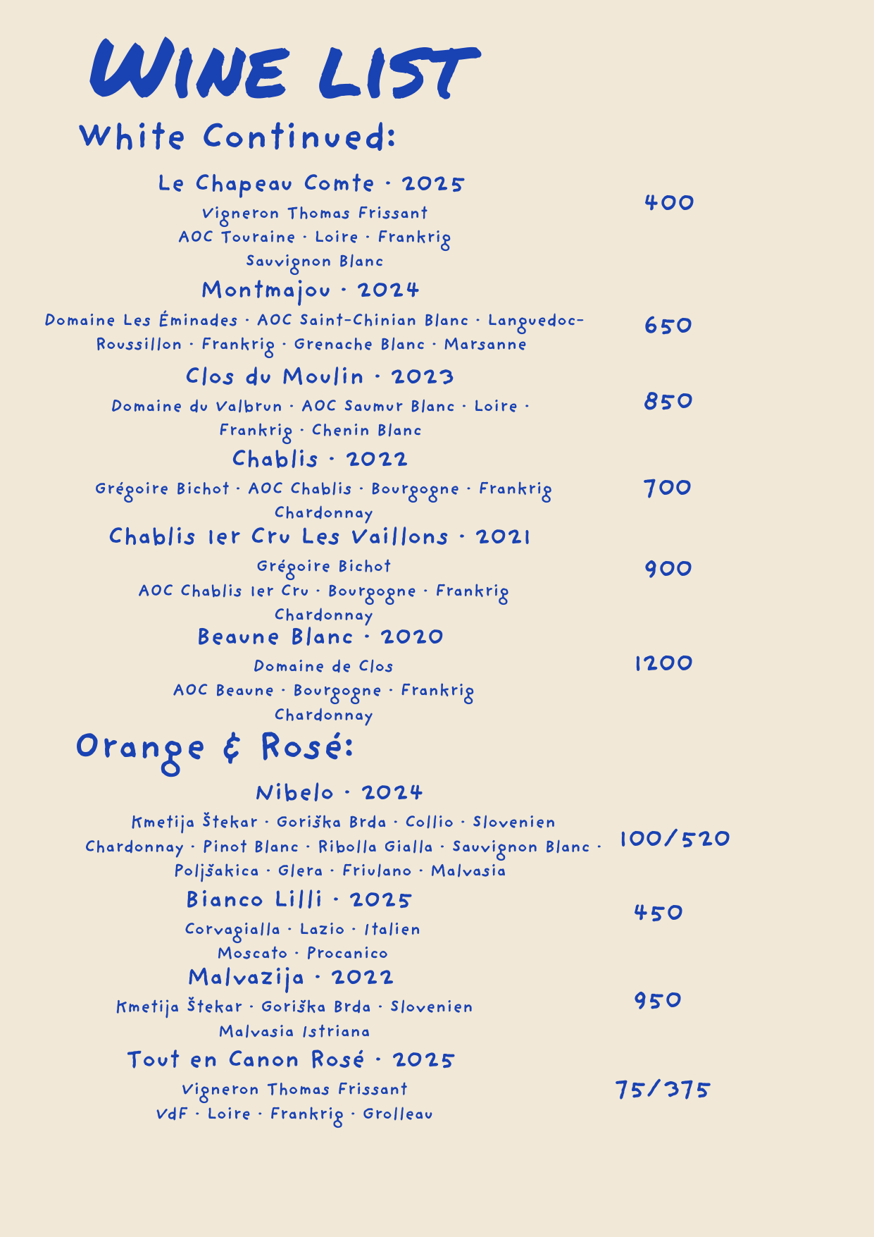 Copa menu PDF, page 3 of 5